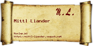 Mittl Liander névjegykártya